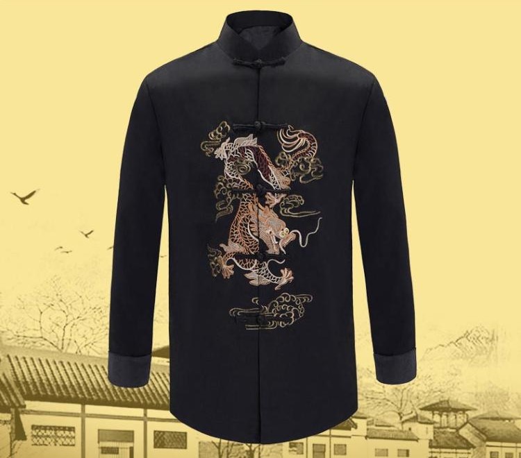 時尚福連文苑喜慶繡龍男士唐裝