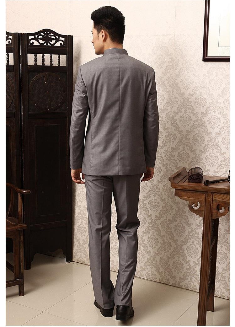 福連文苑商務(wù)休閑男士立領(lǐng)中山裝