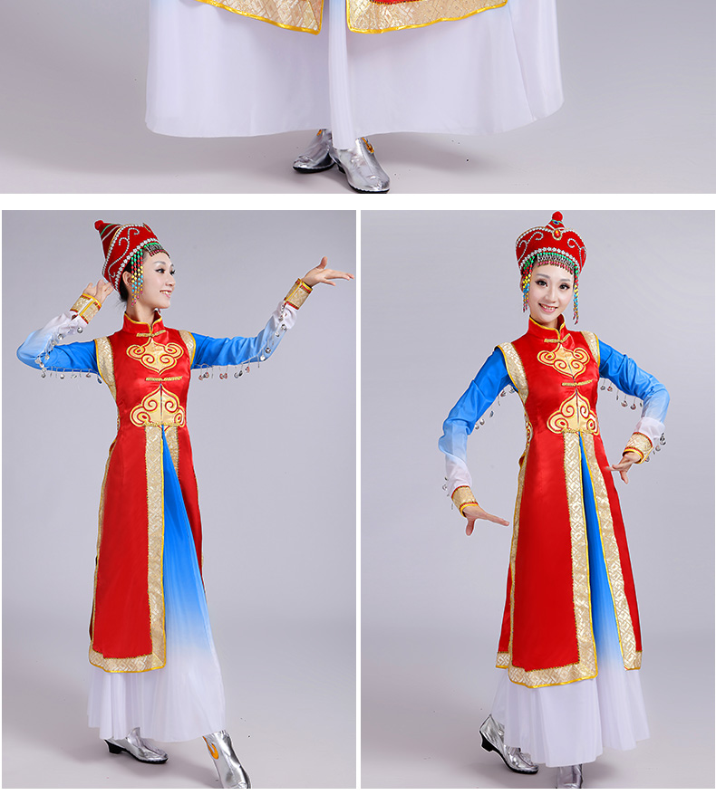 蒙古族服飾表演服裝，少數(shù)民族服裝圖片