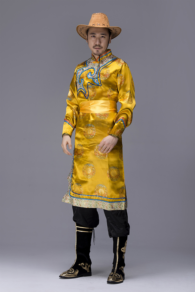 民族風(fēng)味十足的蒙古族蒙古袍男裝，少數(shù)民族服