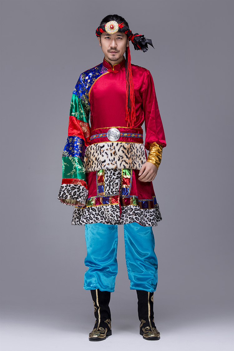 霸氣的蒙古族男裝表演服，蒙古袍少數(shù)民族服裝