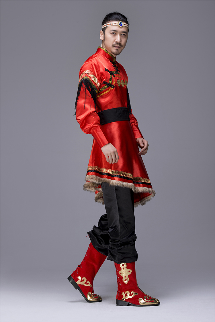 簡約大氣的蒙古袍男裝，少數(shù)民族服裝