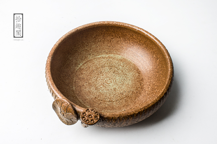 復古蓮花手工粗陶茶洗水盂