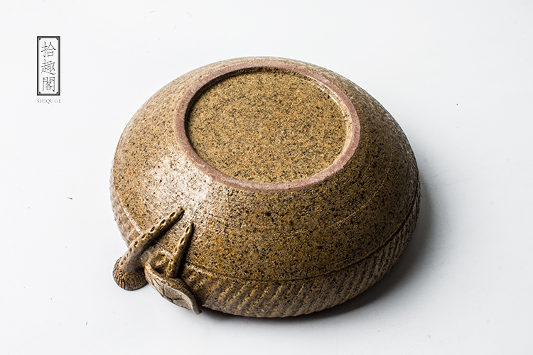 復古蓮花手工粗陶茶洗水盂