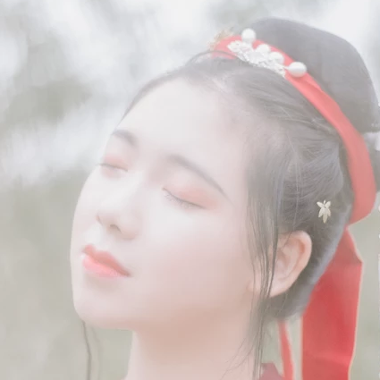 紅衣少女頭像，唯美古風女子真人頭像