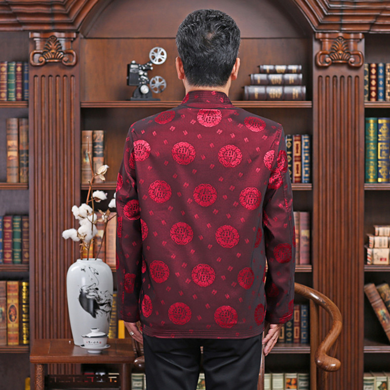 中式盤扣福圖案男士唐裝