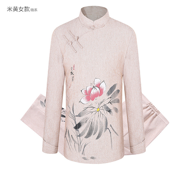 福連文苑棉麻長袖情侶唐裝