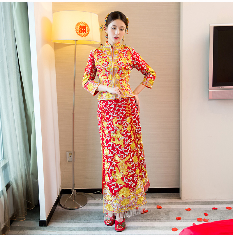 龍鳳褂中式婚禮禮服，時尚福連文苑新娘禮服