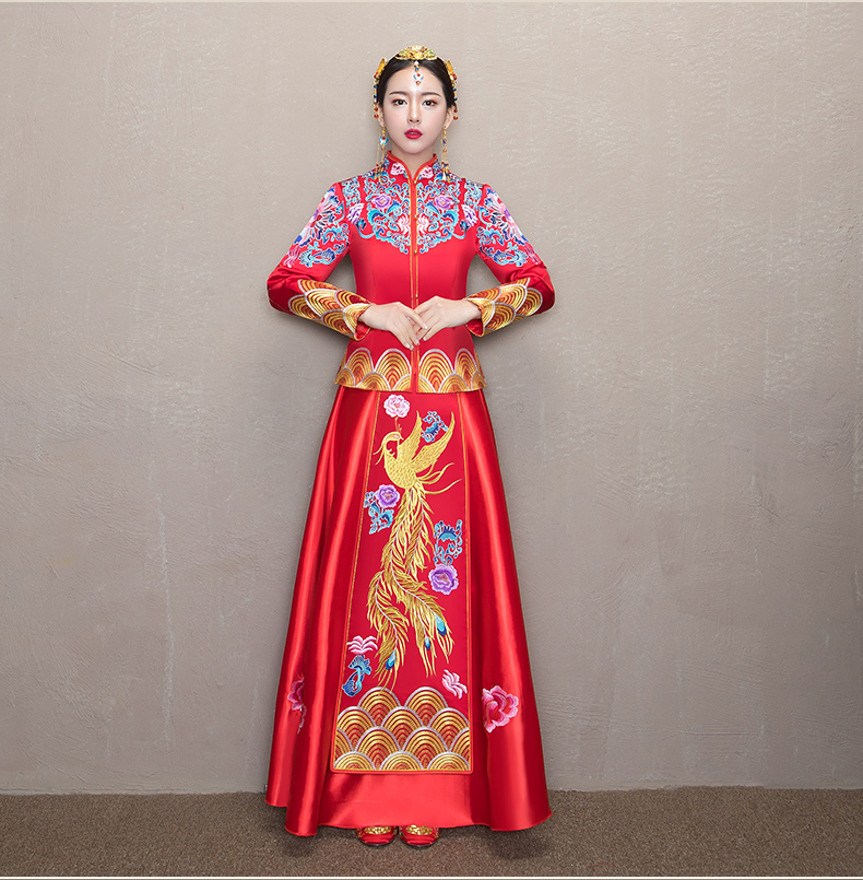 復(fù)古典雅秀禾服，時尚中式禮服新娘禮服