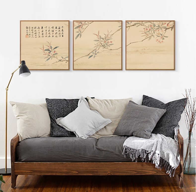 十款福連文苑裝飾畫，新中式中國(guó)水墨客廳掛畫