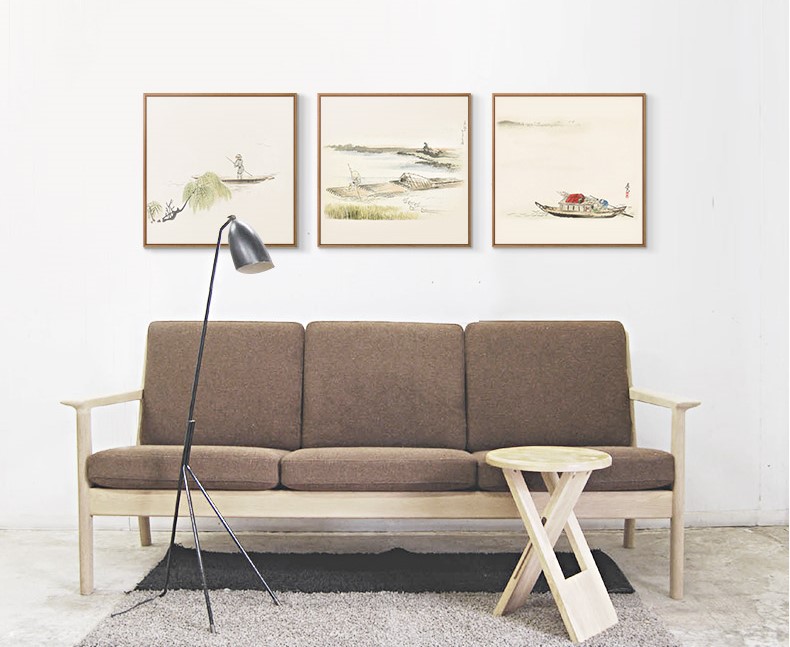 十款福連文苑裝飾畫，新中式中國水墨客廳掛畫