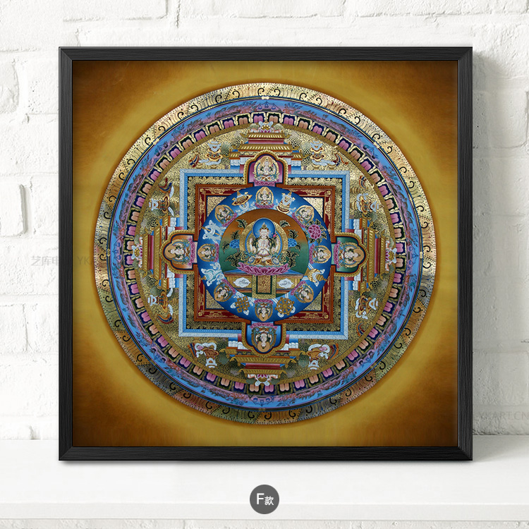 九款民族風(fēng)抽象圖案掛畫，福連文苑古風(fēng)裝飾畫