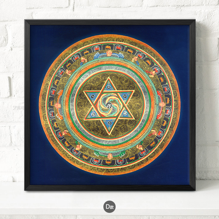 九款民族風(fēng)抽象圖案掛畫，福連文苑古風(fēng)裝飾畫