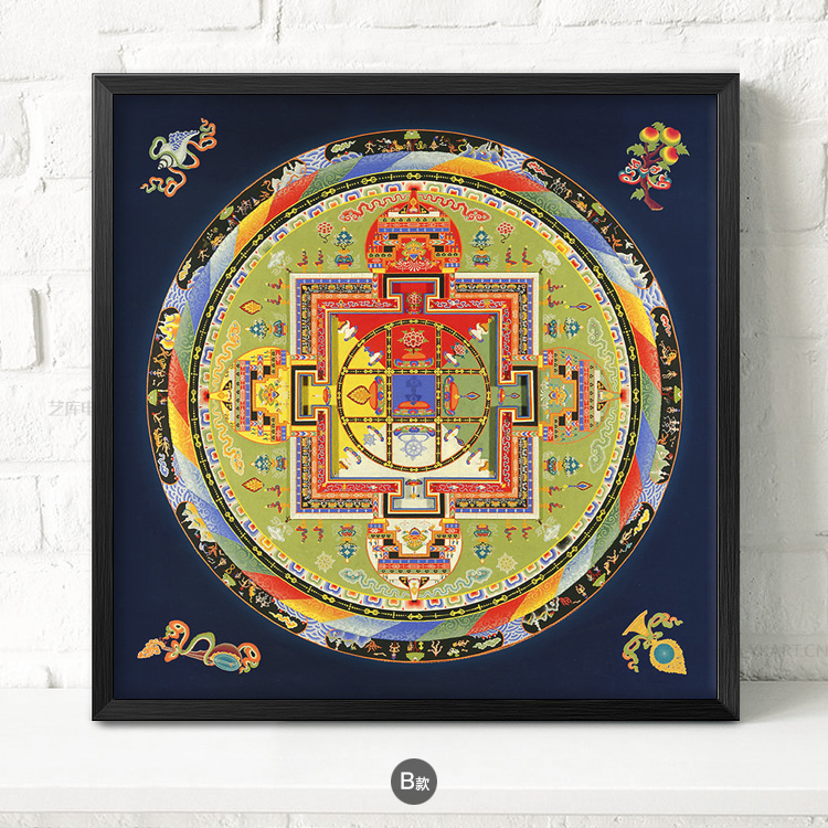 九款民族風(fēng)抽象圖案掛畫，福連文苑古風(fēng)裝飾畫