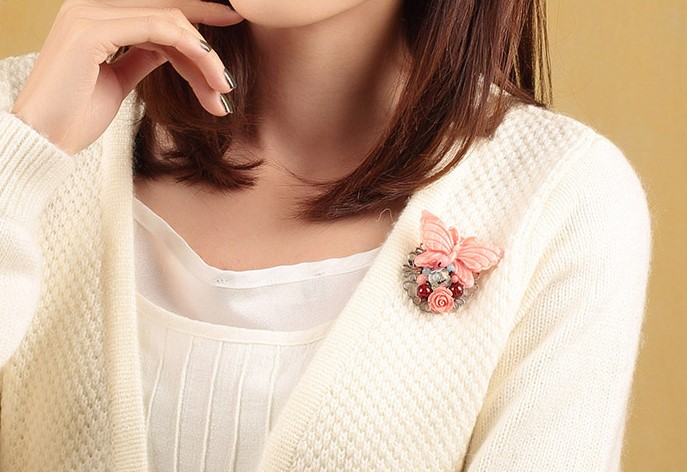 蝶舞福連文苑古典胸針，古風(fēng)毛衣胸花
