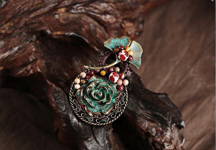 葉痕復(fù)古文藝胸針，民族風(fēng)風(fēng)胸花飾品