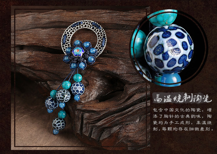 復(fù)古福連文苑胸針胸花飾品