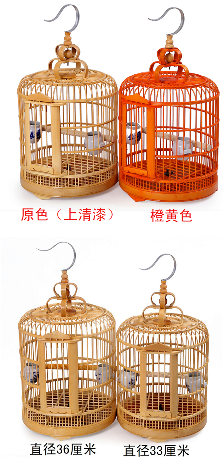 原木色畫眉鳥籠，竹制鳥籠子
