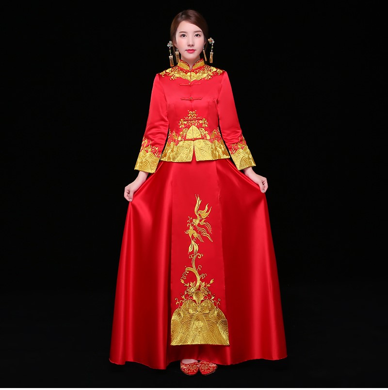 古典喜服中式禮服，秀禾服新娘結(jié)婚禮服