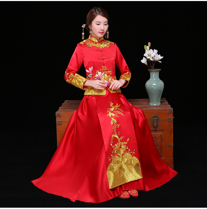 古典喜服中式禮服，秀禾服新娘結(jié)婚禮服