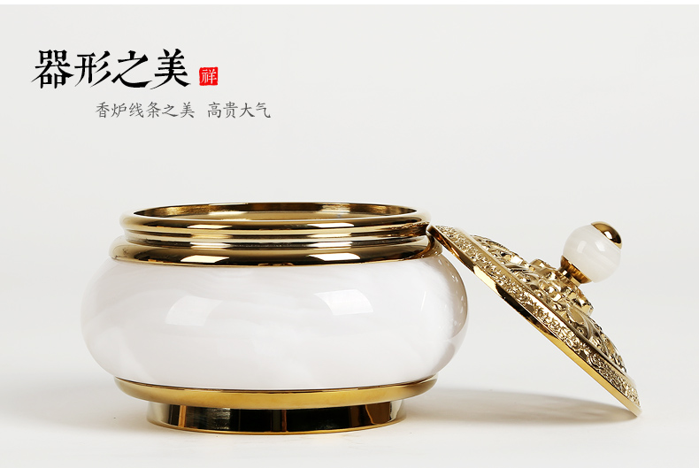 金玉滿堂香爐，創(chuàng)意銅玉熏香爐