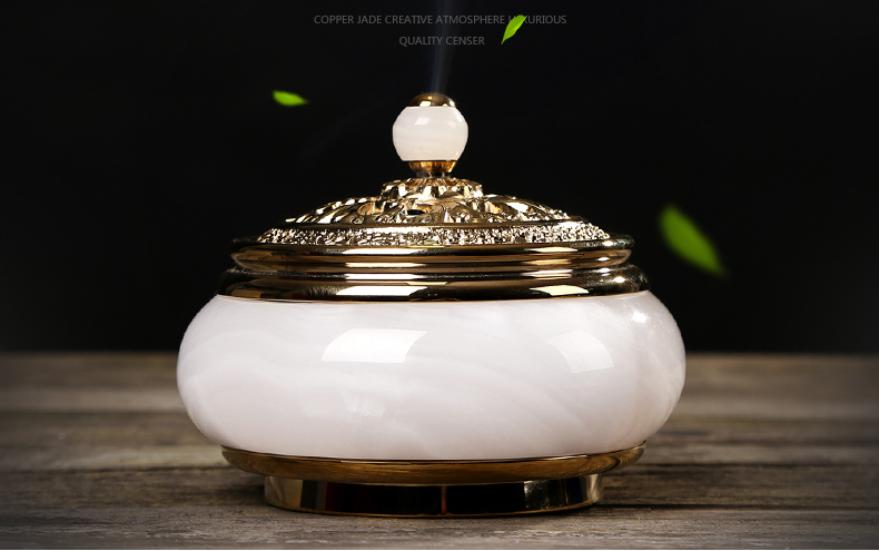 金玉滿堂香爐，創(chuàng)意銅玉熏香爐