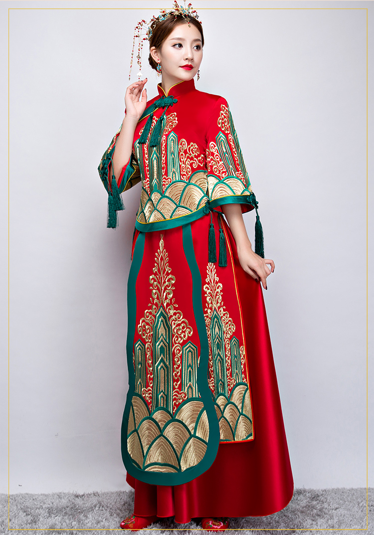 福連文苑秀禾服中式禮服，新娘結(jié)婚禮服