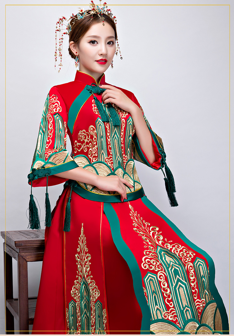 福連文苑秀禾服中式禮服，新娘結(jié)婚禮服