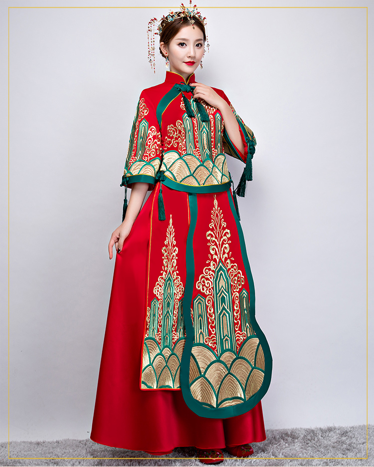 福連文苑秀禾服中式禮服，新娘結(jié)婚禮服