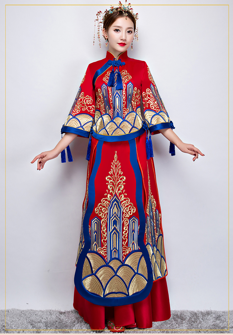 福連文苑中式禮服，新娘結(jié)婚禮服