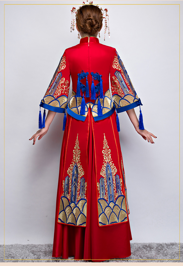 福連文苑中式禮服，新娘結(jié)婚禮服