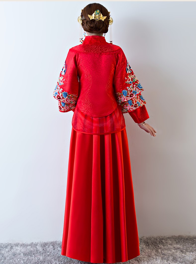 古色古香中式禮服，福連文苑新娘結(jié)婚禮服