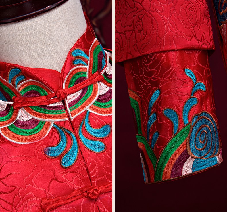 福連文苑男士中式禮服，福連文苑新郎結(jié)婚禮服