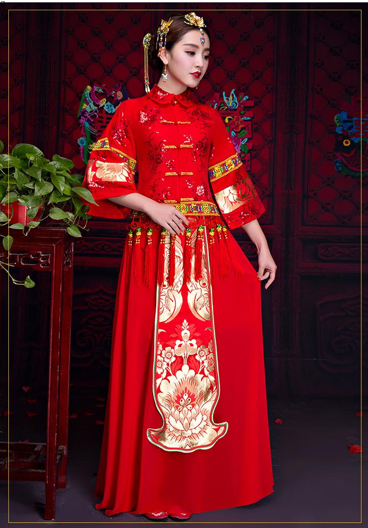 復古秀禾服中式禮服，福連文苑新娘結婚禮服