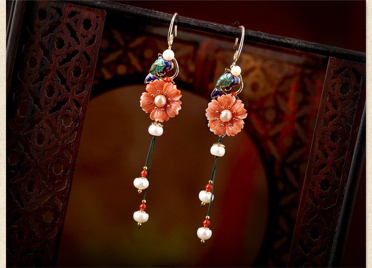 一生有你耳環(huán)，貝殼雕花首飾