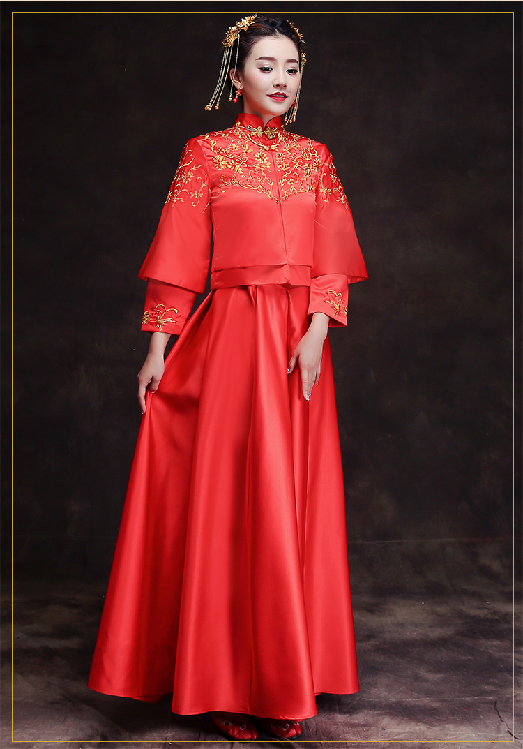 時尚簡約中式禮服，復古福連文苑新娘禮服