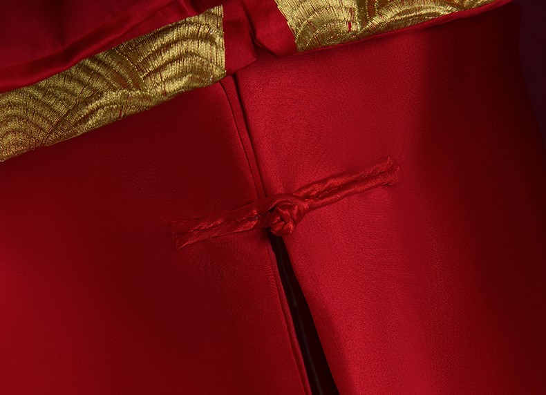 金龍男士古裝中式禮服，復(fù)古福連文苑新郎禮服