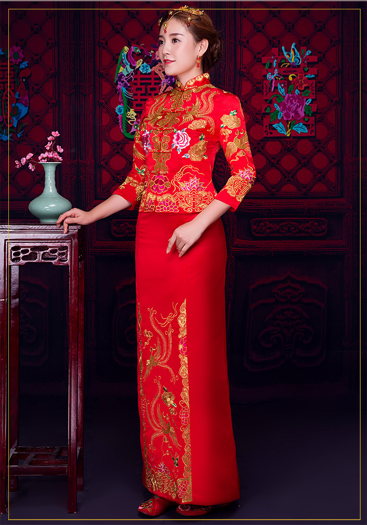 儒雅裙擺新娘禮服，魅力時尚中式禮服