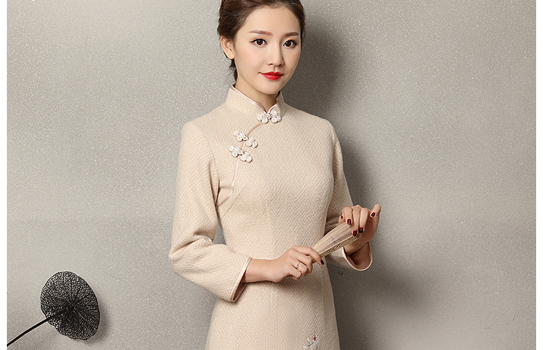 錦鶴刺繡旗袍，福連文苑旗袍裙