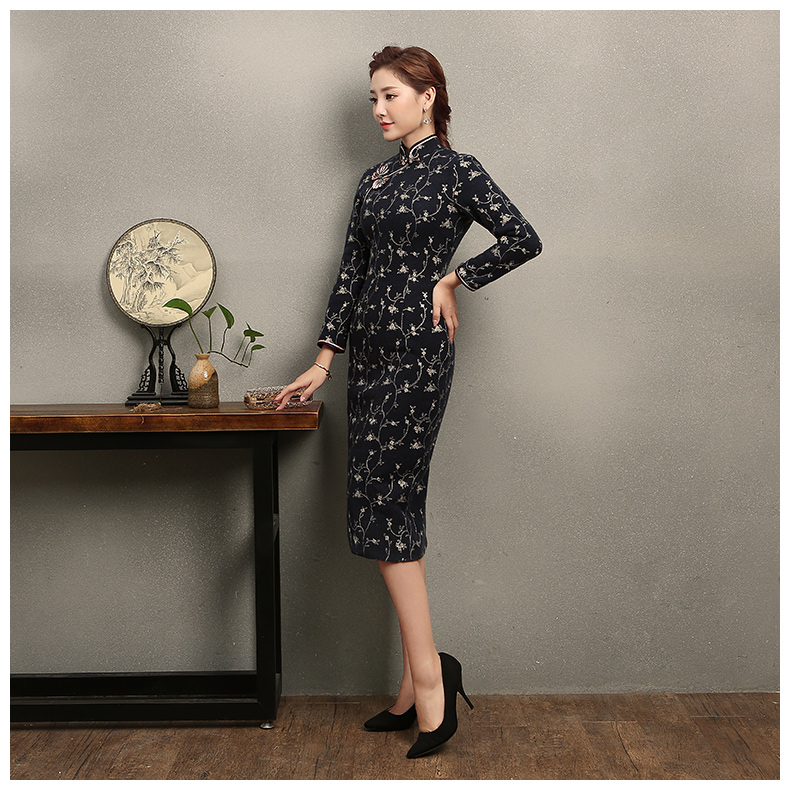 芊枝織花旗袍，復(fù)古民族風(fēng)旗袍裙
