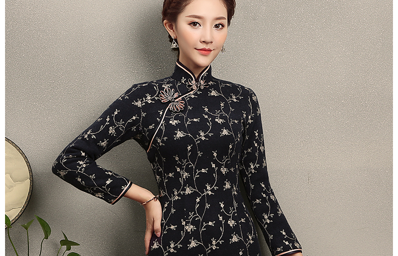 芊枝織花旗袍，復(fù)古民族風(fēng)旗袍裙