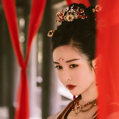 紅佛女子頭像，唯美古風(fēng)真人頭像