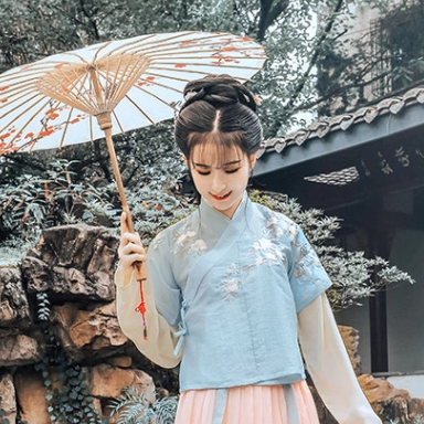 漢服帶傘女生頭像，唯美古風(fēng)真人頭像