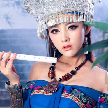 性感孔雀翎女生頭像，唯美古風(fēng)真人頭像