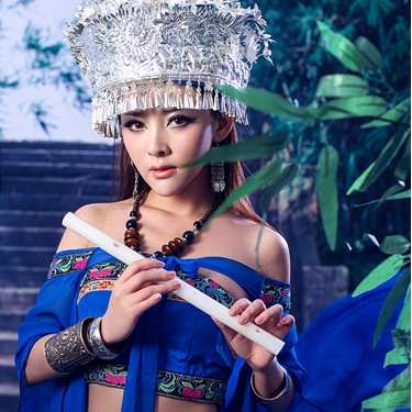 性感孔雀翎女生頭像，唯美古風(fēng)真人頭像