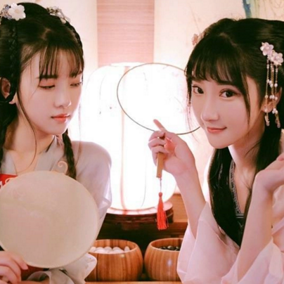 清新淡雅漢服閨蜜頭像，唯美古風(fēng)真人頭像