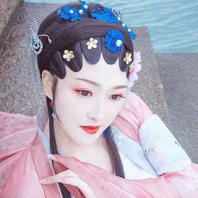 京劇花旦帶折扇女生頭像，唯美古風(fēng)真人頭像