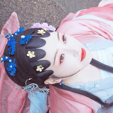 京劇花旦帶折扇女生頭像，唯美古風(fēng)真人頭像