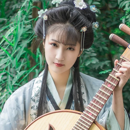 古典琵琶女子頭像，唯美古風(fēng)真人頭像