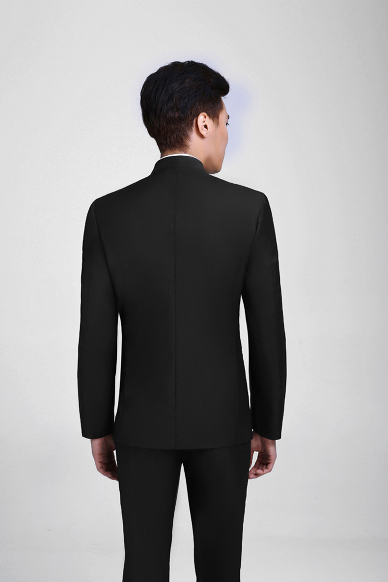 福連文苑立領男士簡約修身中山裝